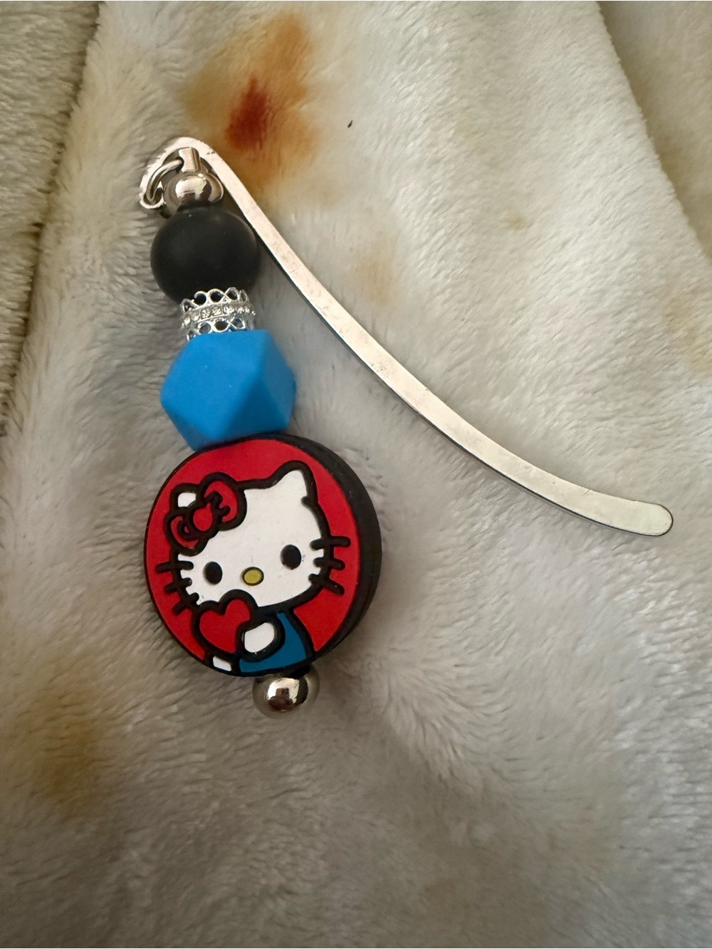 Hello Kitty Red & Blue Beaded Bookmark Charm